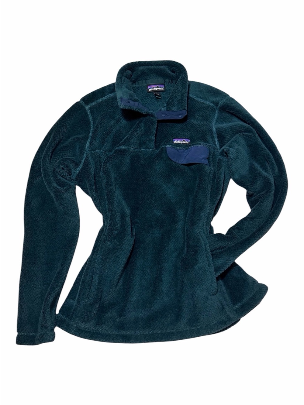 Patagonia Women's Teal Snap-Front Teddy Fleece Jacket